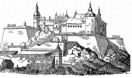 Крепость Бохус на старой гравюре